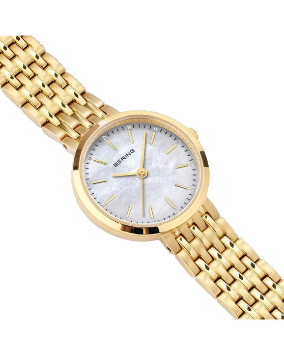 BERING Classic Crystals Gold Stainless Steel Bracelet