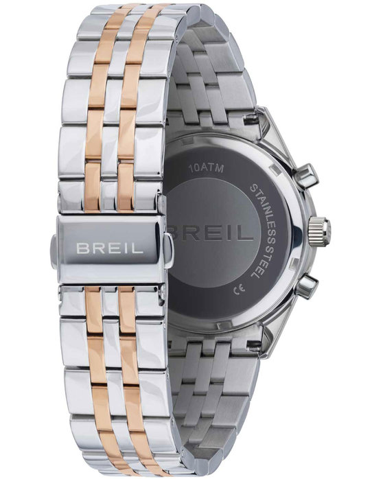 BREIL Stand Out Crystals Chronograph Two Tone Stainless Steel Bracelet