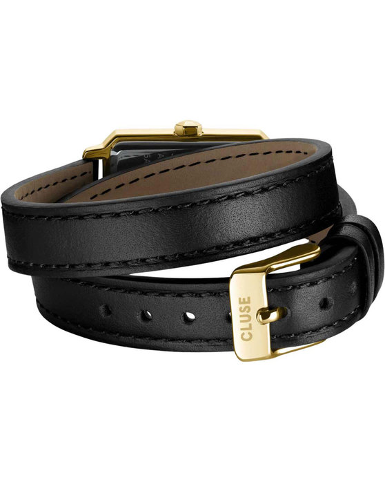 CLUSE Fluette Black Leather Strap