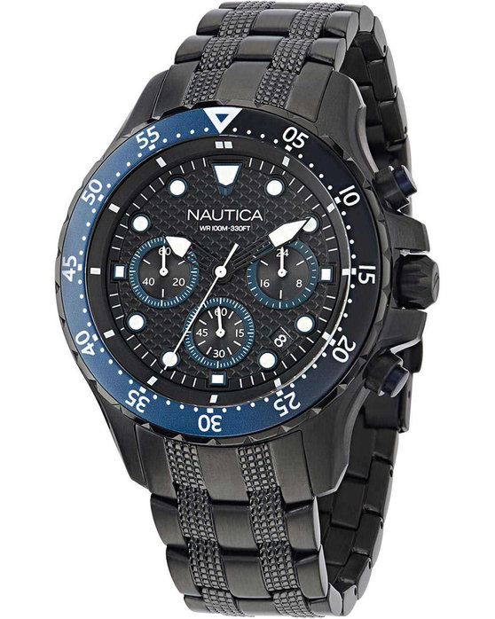 NAUTICA NST Chronograph Black Stainless Steel Bracelet