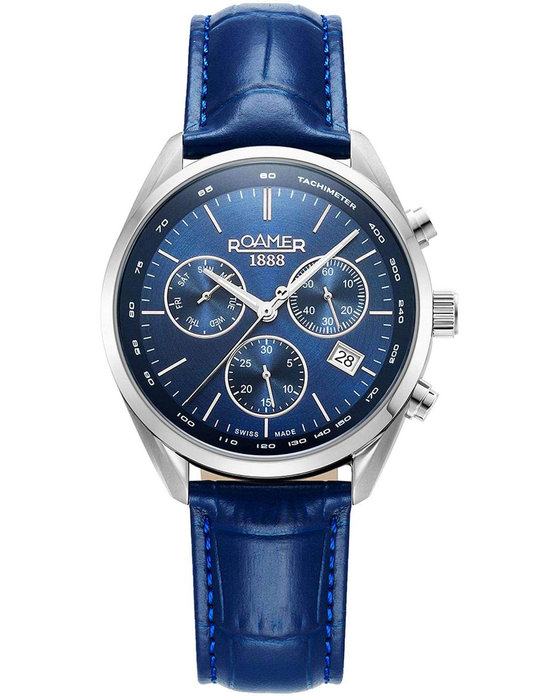 ROAMER Pro Chrono Chronograph Blue Leather Strap