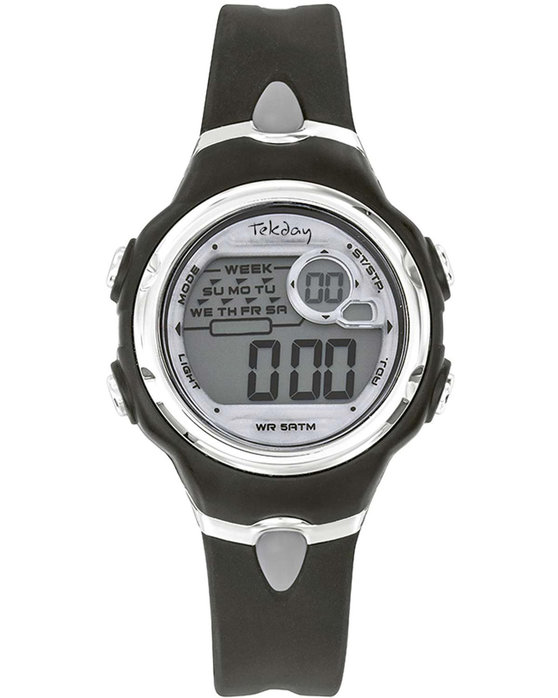 TEKDAY Chronograph Black Plastic Strap