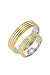 Wedding rings from 14ct Gold and Whitegold with Diamond