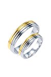 Wedding rings from 14ct Gold and Whitegold with Diamond