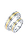 Wedding rings from 14ct Gold and Whitegold with Diamond