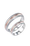 Wedding rings from 14ct Rose Gold and Whitegold with Diamond