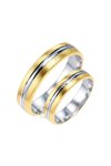 Wedding rings from 14ct Gold and Whitegold with Diamond