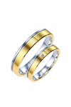 Wedding rings from 14ct Gold and Whitegold with Diamond