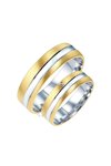 Wedding rings from 14ct Gold and Whitegold with Diamond