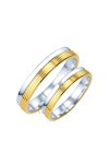 Wedding rings from 14ct Gold and Whitegold with Diamond