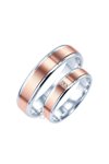 Wedding rings from 14ct Rose Gold and Whitegold with Diamonds