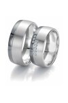 Wedding rings from 14ct Whitegold with Diamonds Breuning