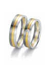 Wedding rings 14ct White Yellow and Black Gold with Diamond Breun