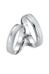 Wedding rings in 8ct Whitegold with Diamond Breuning