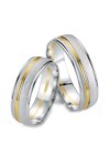 Wedding rings in 8ct Gold and Whitegold with Diamond Breuning