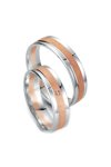 Wedding rings 8ct Pink Gold and Whitegold with Diamond Breuning