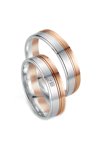 Wedding rings 8ct Pink Gold and Whitegold with Diamonds Breuning