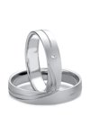 Wedding rings in 8ct Whitegold with Diamond Breuning