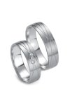 Wedding rings in 8ct Whitegold with Diamond Breuning