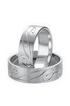 Wedding rings in 8ct Whitegold with Diamond Breuning