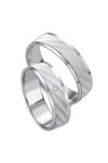 Wedding rings in 8ct Whitegold with Diamond Breuning