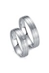 Wedding rings in 8ct Whitegold with Diamonds Breuning