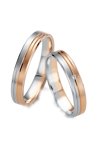 Wedding rings 8ct Pink Gold and Whitegold with Diamond Breuning