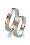 Wedding rings 8ct Pink Gold and Whitegold with Diamond Breuning