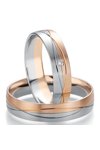 Wedding rings 8ct Pink Gold and Whitegold with Diamond Breuning