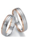 Wedding rings 8ct Pink Gold and Whitegold with Diamond Breuning