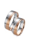 Wedding rings 8ct Pink Gold and Whitegold with Diamond Breuning