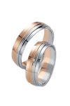 Wedding rings 8ct Pink Gold and Whitegold with Diamond Breuning