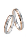 Wedding rings 8ct Pink Gold and Whitegold with Diamond Breuning