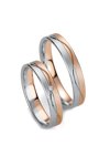 Wedding rings 8ct Pink Gold and Whitegold with Diamond Breuning