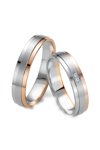 Wedding rings 8ct Pink Gold and Whitegold with Diamond Breuning