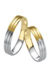 Wedding rings in 8ct Gold and Whitegold with Diamond Breuning