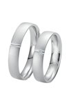 Wedding rings in 8ct Whitegold with Diamond Breuning