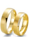 Wedding rings in 8ct Gold with Diamond Breuning