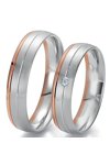 Wedding rings 8ct Pink Gold and Whitegold with Diamond Breuning