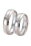 Wedding rings 8ct Pink Gold and Whitegold with Diamond Breuning