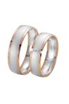 Wedding rings 8ct Pink Gold and Whitegold with Diamond Breuning