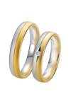 Wedding rings in 8ct Gold and Whitegold with Diamond Breuning