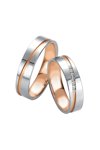 Wedding rings 14ct Pink Gold and Whitegold with Diamond Breuning