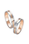 Wedding rings 14ct Pink Gold and Whitegold with Diamond Breuning