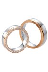 Wedding rings 14ct Pink Gold and Whitegold with Diamond Breuning