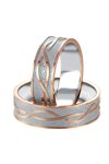 Wedding rings 14ct Pink Gold and Whitegold with Diamond Breuning