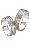 Wedding rings 14ct Pink Gold and Whitegold with Diamond Breuning