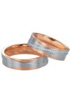 Wedding rings 14ct Pink Gold and Whitegold with Diamond Breuning