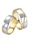 Wedding rings in 14ct Gold and Whitegold with Diamonds Breuning