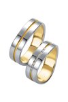 Wedding rings in 14ct Gold and Whitegold with Diamonds Breuning